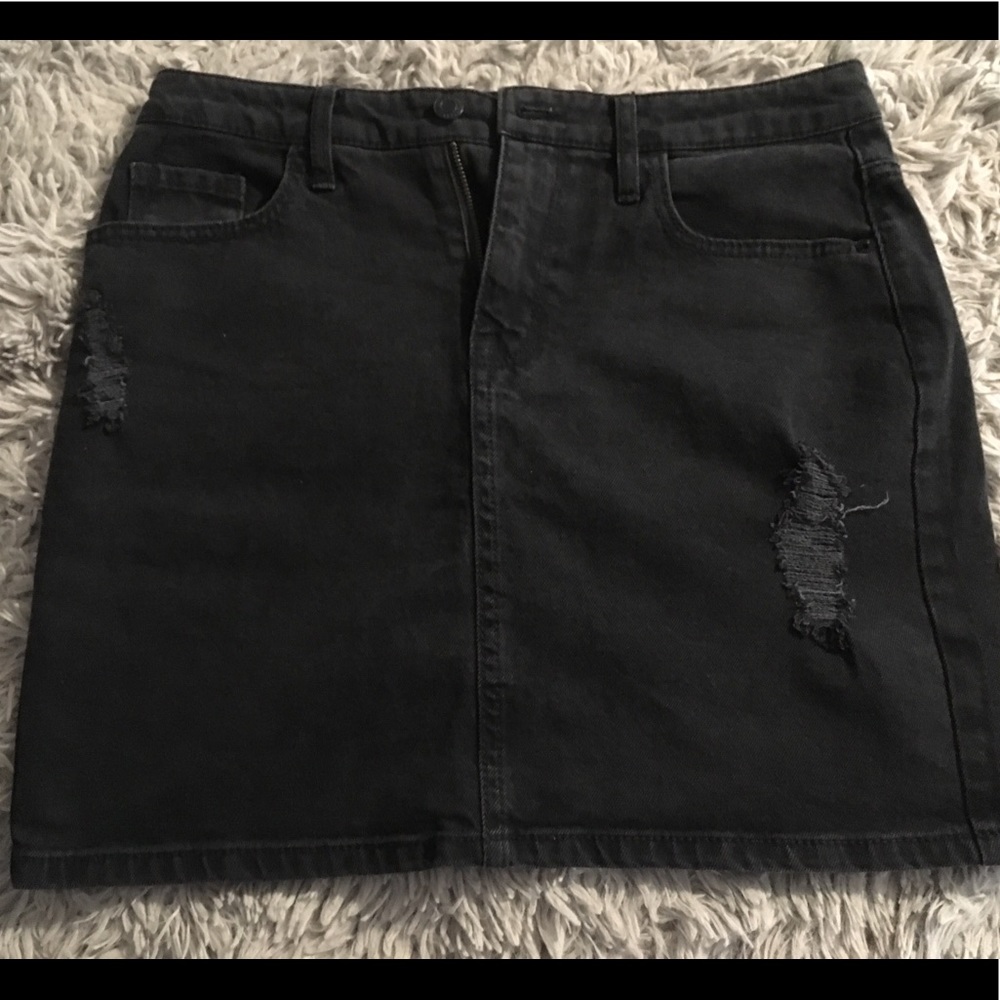 Black jean skirt
